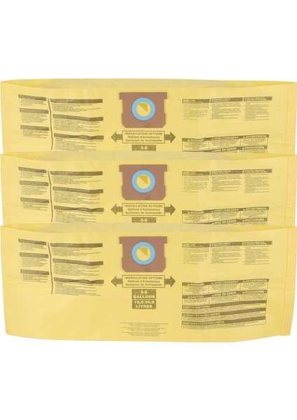 Mağaza 5-8 Galonluk Vakumlar Için 3 Paket Tip H Vakum Filtre Torbası (Yurt Dışından)