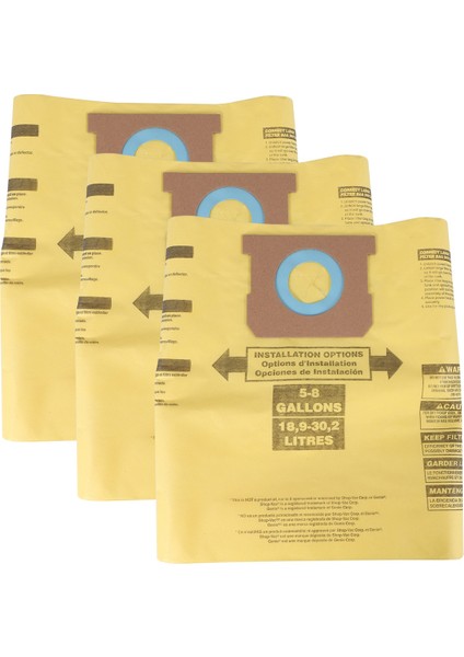 Mağaza 5-8 Galonluk Vakumlar Için 3 Paket Tip H Vakum Filtre Torbası (Yurt Dışından)