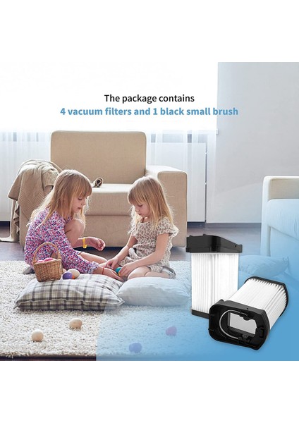 Akülü El Süpürgesi Için 4 Adet Kumaş Filtre WV401BL WV401PK (Yurt Dışından)