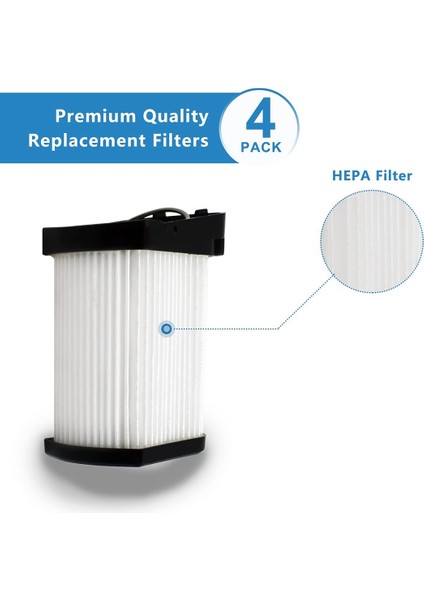 Akülü El Süpürgesi Için 4 Adet Kumaş Filtre WV401BL WV401PK (Yurt Dışından)