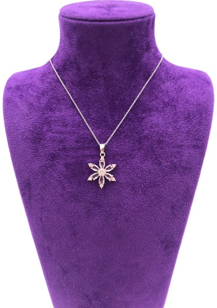 Pembe Lotus Çiçek Kolye