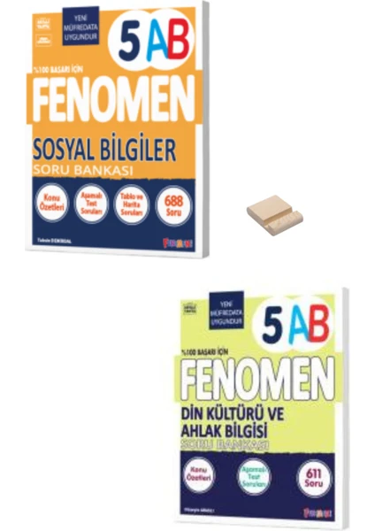 Fenomen Yayıncılık 5. Sınıf Sosyal Bilgiler ve Din Kültürü Soru Bankası + Telefon Tutucu