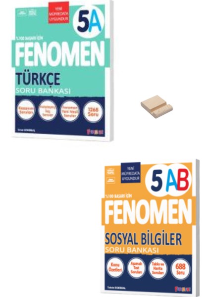 5. Sınıf A Serisi Türkçe ve Sosyal Bilgiler Soru Bankası + Telefon Tutucu