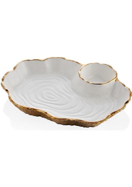 Lamedor Unformed Beyaz Gold Sos Tabagı 33,5X26,5X4,5 cm