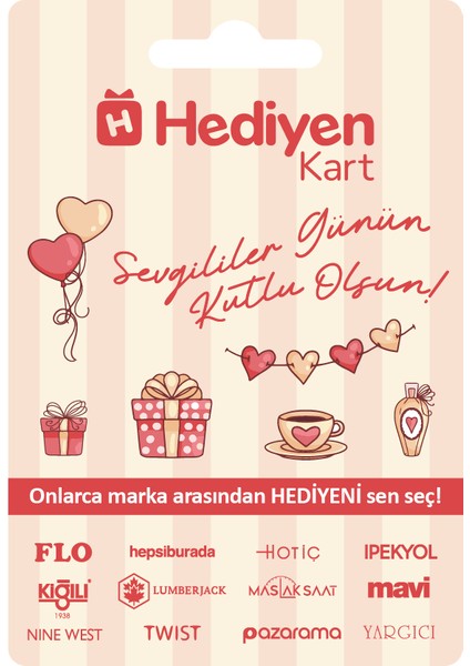 Hediyen Kart - Sevgililer Günü- 1000 Tl