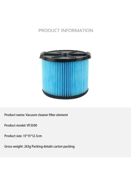 26643 VF3500 Için 5 Adet Yedek 4 Galon Taşınabilir 3 Katmanlı Vakum Filtresi WD4050 Pro Için (Yurt Dışından)