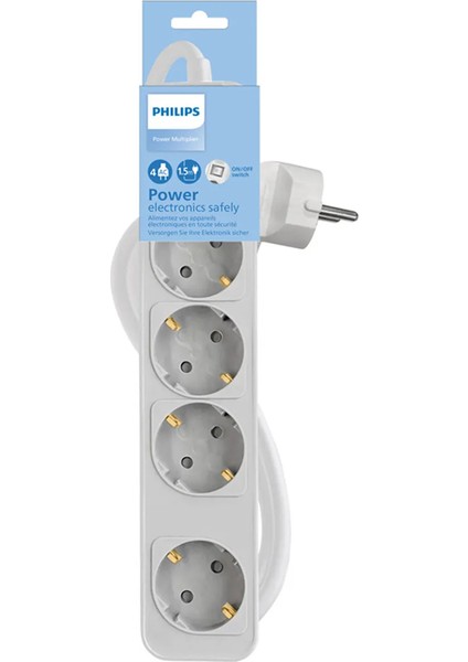 4 Ac Çocuk Güvenlikli Priz 1.5m CHP2144W/62