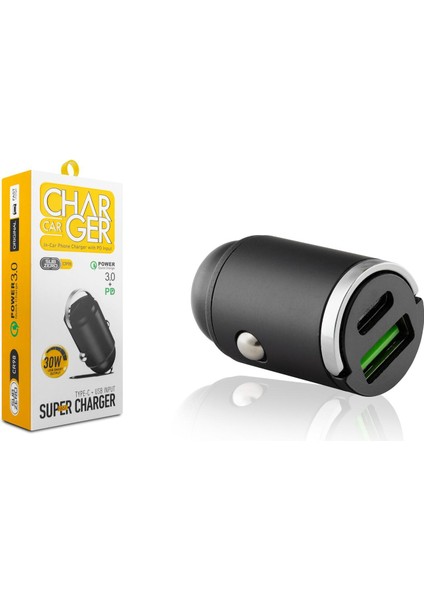 CR98 30W 3.0A Hızlı Pd+Usb Çıkışlı Araç Şarj Başlığı