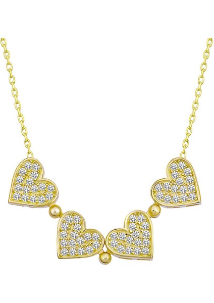 Gümüş Beyaz Taşlı Kalpli Açılabilen Yonca Kadın Kolye fiyatları