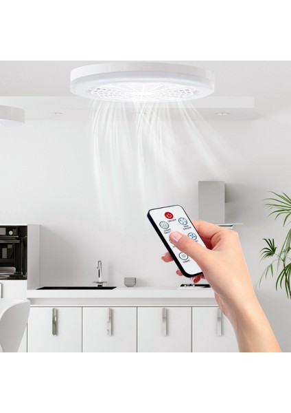 LED Akıllı Fan Işık Tavan Vantilatörü 30W Uzaktan Kumanda Kapalı LED Işık Sessiz Yatak Odası Mutfak Dekor Lamba Fanlar-Turuncu (Yurt Dışından) modelleri