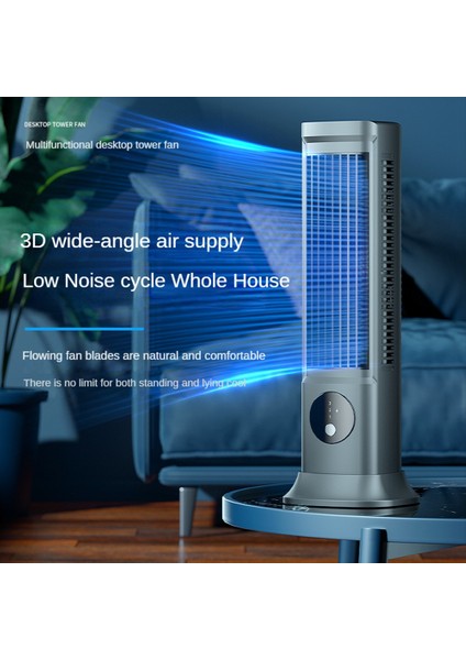 USB Taşınabilir Bladeless Fan Şarj Edilebilir Masaüstü Kule Fanları Klima Fanı Yaz Soğutma Fanı 3 Rüzgar Hızları (Yurt Dışından)