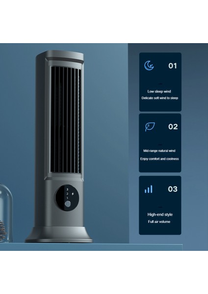 USB Taşınabilir Bladeless Fan Şarj Edilebilir Masaüstü Kule Fanları Klima Fanı Yaz Soğutma Fanı 3 Rüzgar Hızları (Yurt Dışından) modelleri