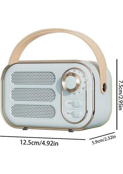 Retro Hoparlör 360 Stereo Etkisi Bluetooth Mini Hoparlör Vintage Radyo Ev Dekor Açık Beyaz Için Ses Kutusu (Yurt Dışından)