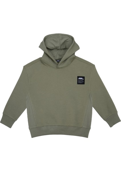 Erkek Çocuk Haki Kapüşonlu Sweatshirt
