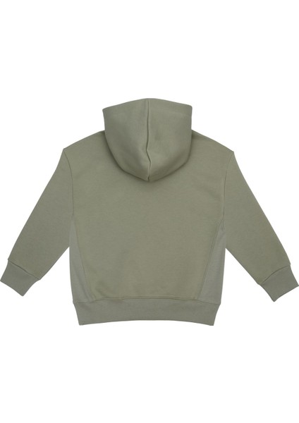 Erkek Çocuk Haki Kapüşonlu Sweatshirt