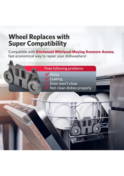 4 Adet W10195416 Bulaşık Makinesi Tekerlekleri Alt Raf Bulaşıklık Yedek Parçaları (Yurt Dışından) fiyatları