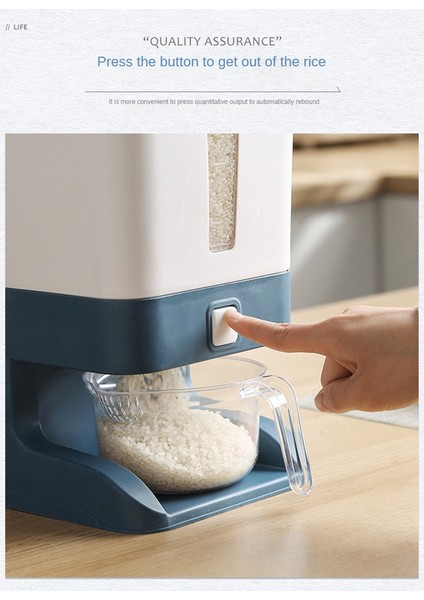 Pres Tipi Pirinç Dağıtıcı Mühürlü Tahıl Konteyner Depolama Ev Tahıl Pirinç Kutusu Dağıtıcı Kova Pirinç Kutuları 10KG-B (Yurt Dışından) indirimleri