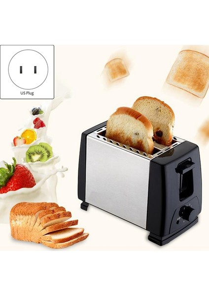 Ekmek Kızartma Makinesi 2 Dilim Paslanmaz Çelik Ekmek Ekstra Geniş Yuvalı Kompakt Ekmek Kızartma Makineleri, Waffle Için Elektrikli Küçük Ekmek Makinesi, Us Plug (Yurt Dışından) fiyatları