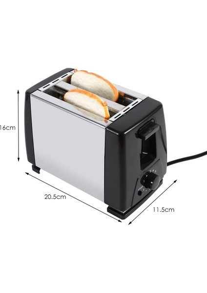 Ekmek Kızartma Makinesi 2 Dilim Paslanmaz Çelik Ekmek Ekstra Geniş Yuvalı Kompakt Ekmek Kızartma Makineleri, Waffle Için Elektrikli Küçük Ekmek Makinesi, Us Plug (Yurt Dışından) fırsatları