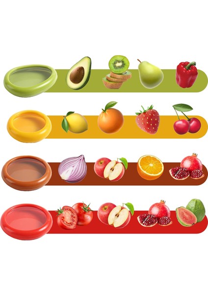 Nabunaga 4 Parça Gıda Ve Meyve Saklama Kabı Avokado Koruyucu Ve Domates, Limon Saklama Kabı