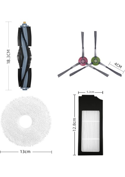 2x Deebot X1 Omni/turbo Toz Torbası Ana Fırça Seti Hepa Filtre Paspas Temizlik Bezi Elektrikli Süpürge Aksesuarları (Yurt Dışından)