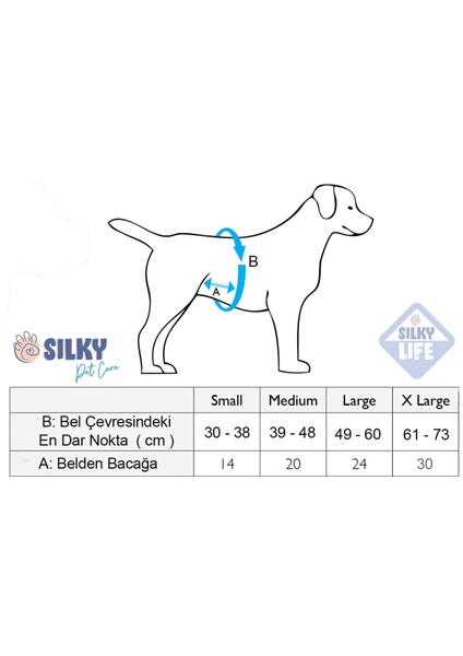 Sılky - Erkek Köpek Için Çiş Bel Bandı / Yıkanabilir ( Lacivert - Large )