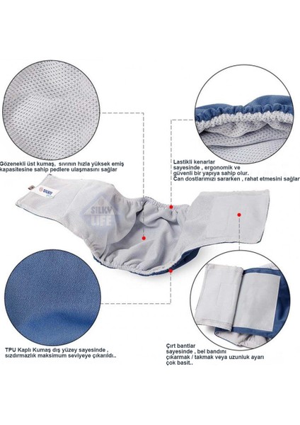 Sılky - Erkek Köpek Için Çiş Bel Bandı / Yıkanabilir ( Haki - Small ) modelleri