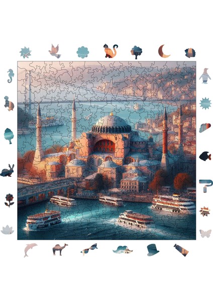 Boğazın Incisi Ayasofya Ahşap Puzzle Yetişkin Benzersiz Parçalı Yapboz Puzzle Yapıştırıcılı S1-13