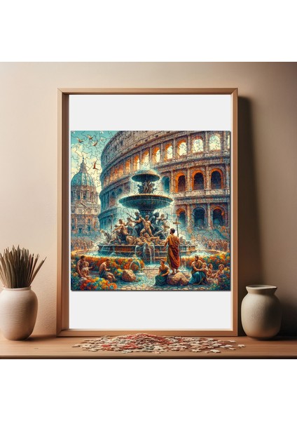 Efsanevi Roma Ahşap Puzzle Yetişkin Benzersiz Parçalı Yapboz Puzzle Yapıştırıcılı S1-18