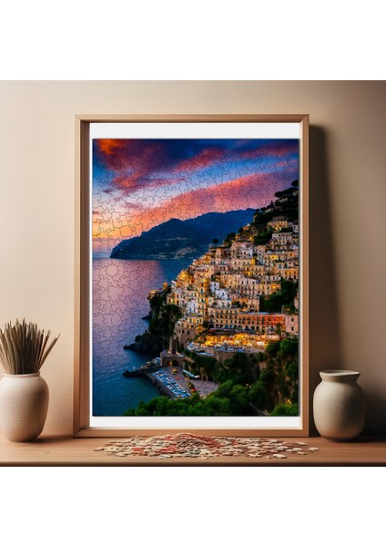 Amalfi Kıyıları Ahşap Puzzle Yetişkin Benzersiz Parçalı Yapboz Puzzle Yapıştırıcılı R1-05