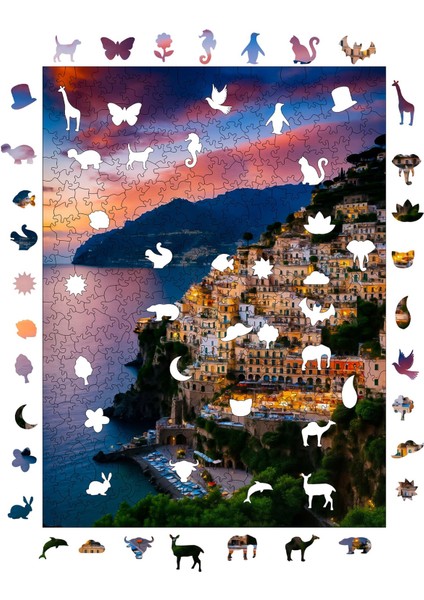 Amalfi Kıyıları Ahşap Puzzle Yetişkin Benzersiz Parçalı Yapboz Puzzle Yapıştırıcılı R1-05