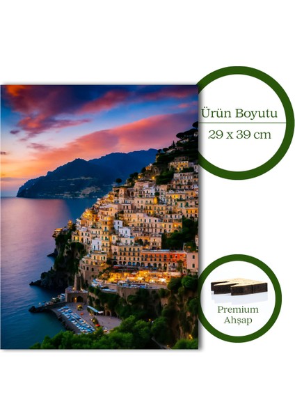 Amalfi Kıyıları Ahşap Puzzle Yetişkin Benzersiz Parçalı Yapboz Puzzle Yapıştırıcılı R1-05