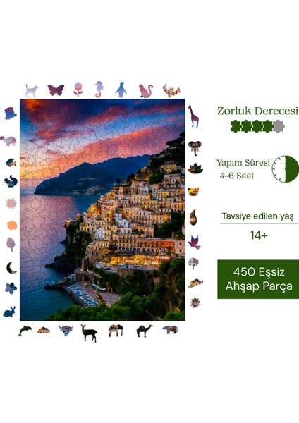 Amalfi Kıyıları Ahşap Puzzle Yetişkin Benzersiz Parçalı Yapboz Puzzle Yapıştırıcılı R1-05