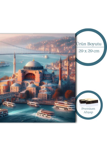 Boğazın Incisi Ayasofya Ahşap Puzzle Yetişkin Benzersiz Parçalı Yapboz Puzzle Yapıştırıcılı S1-13