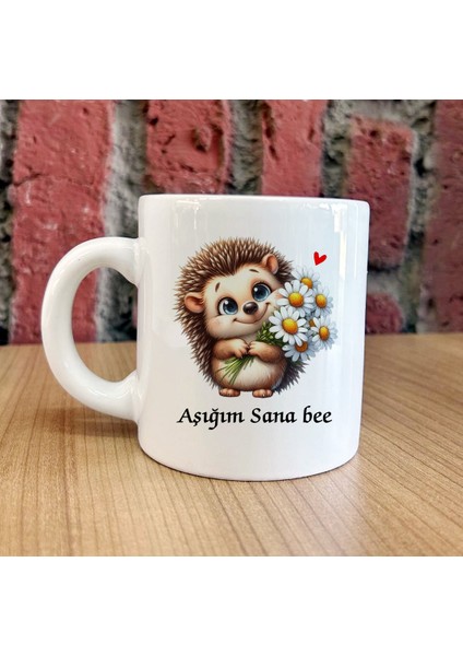 Her Yaşa ve Zevke Uygun Aşığım Sana Bee Sevimli Kirpi Kişiye Özel Kupa Bardaklar indirimleri