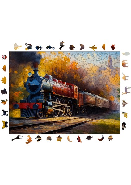 Gün Batımı Eksprsi Ahşap Puzzle Yetişkin Benzersiz Parçalı Yapboz Puzzle Yapıştırıcılı R1-06