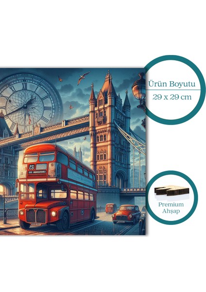 Londra Ahşap Puzzle Yetişkin Benzersiz Parçalı Yapboz Puzzle Yapıştırıcılı S1-19