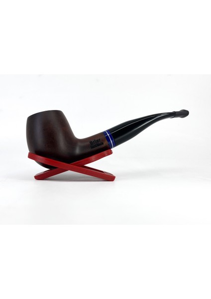 Half Bent Apple Briar (Gül Kökü) 9 mm Filtreli El Yapımı Pipo - Kahverengi 1736