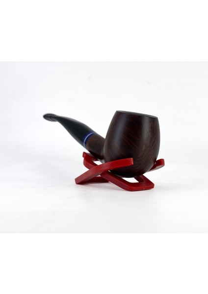 Half Bent Apple Briar (Gül Kökü) 9 mm Filtreli El Yapımı Pipo - Kahverengi 1736