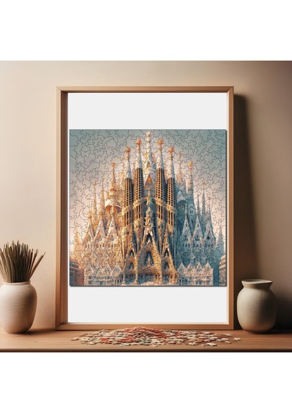 La Sagrada Familia Ahşap Puzzle Yetişkin Benzersiz Parçalı Yapboz Puzzle Yapıştırıcılı S1-20