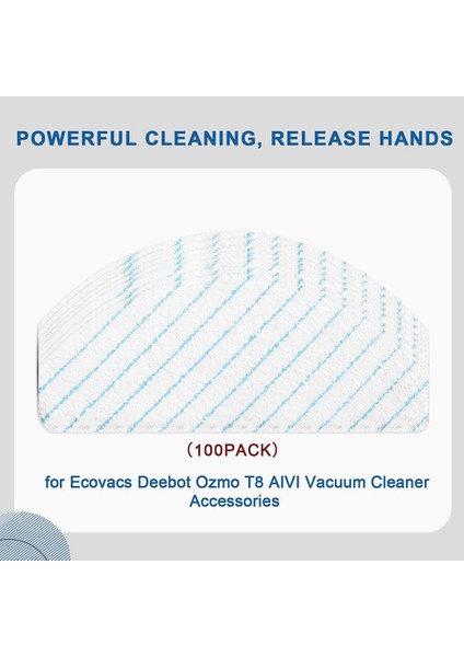 100 Adet Tek Kullanımlık Mikrofiber Paspas Pedleri Ecovacs Deebot Ozmo T8 T9 Aıvı N8 Pro + Elektrikli Süpürge Parçaları (Yurt Dışından)