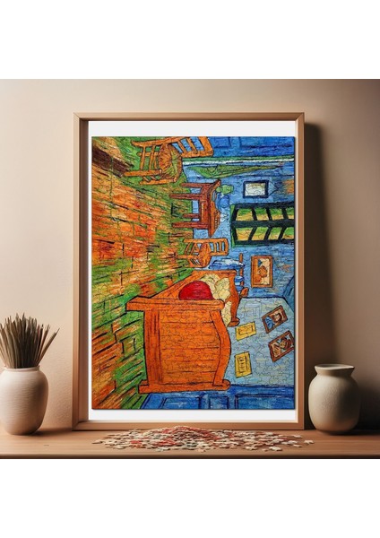 Van Gogh Arles'teki Yatak Odası Ahşap Puzzle Yetişkin Benzersiz Parçalı Yapboz Puzzle R1-13