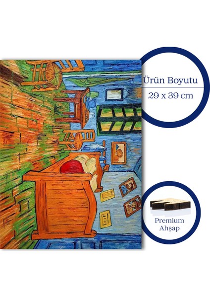 Van Gogh Arles'teki Yatak Odası Ahşap Puzzle Yetişkin Benzersiz Parçalı Yapboz Puzzle R1-13