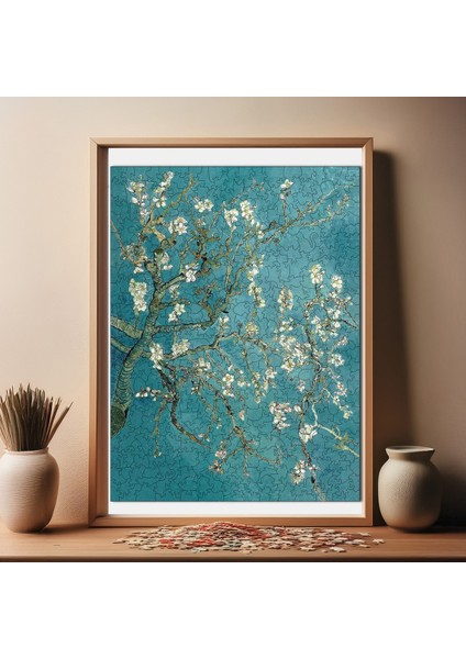 Van Gogh Badem Ağacı Ahşap Puzzle Yetişkin Benzersiz Parçalı Yapboz Puzzle Yapıştırıcılı R1-03