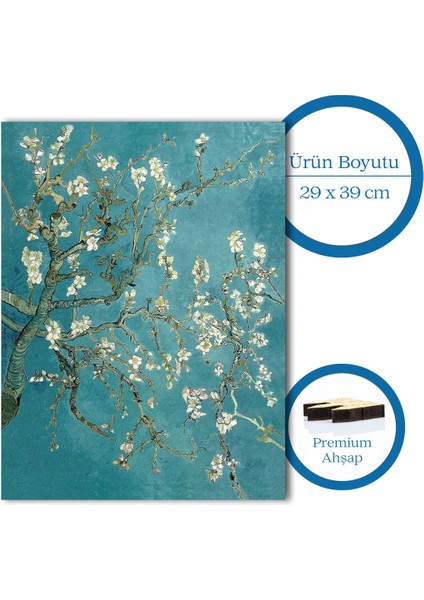 Van Gogh Badem Ağacı Ahşap Puzzle Yetişkin Benzersiz Parçalı Yapboz Puzzle Yapıştırıcılı R1-03