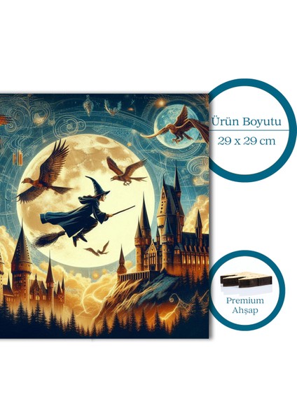 Hogwarts'ın Gizemi Ahşap Puzzle Yetişkin Benzersiz Parçalı Yapboz Puzzle Yapıştırıcılı S1-07