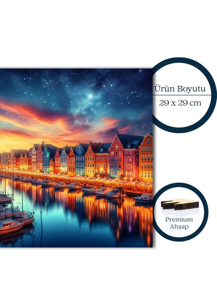 Huzurlu Liman Manzarası Ahşap Puzzle Yetişkin Benzersiz Parçalı Yapboz Puzzle Yapıştırıcılı S1-12