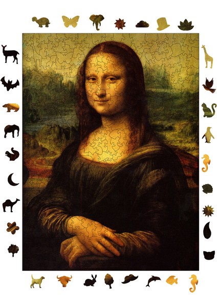 Mona Lisa Ahşap Puzzle Yetişkin Benzersiz Parçalı Yapboz Puzzle Yapıştırıcılı R1-16