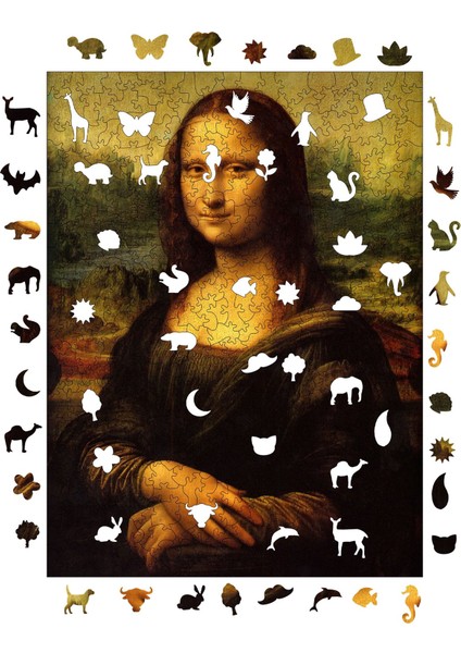 Mona Lisa Ahşap Puzzle Yetişkin Benzersiz Parçalı Yapboz Puzzle Yapıştırıcılı R1-16