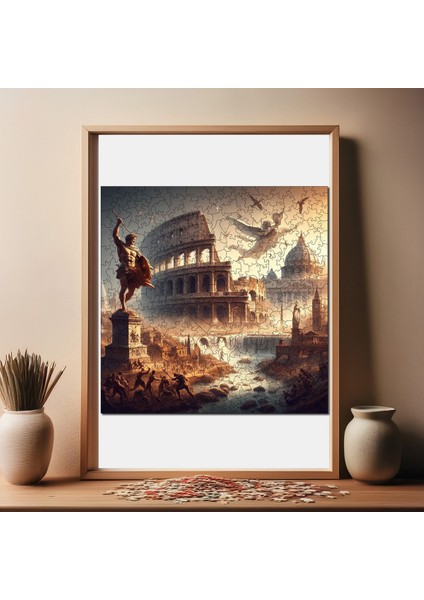 Antik Roma Ahşap Puzzle Yetişkin Benzersiz Parçalı Yapboz Puzzle Yapıştırıcılı S1-17